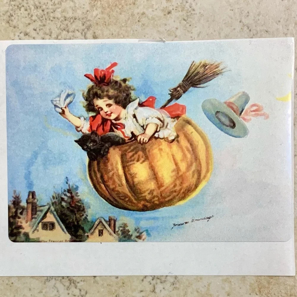 6/$12 🎃 Vintage Halloween Postcard Sticker